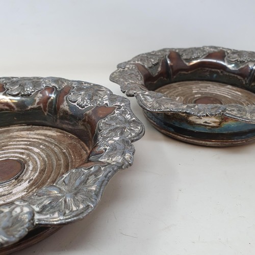 266 - A pair of Old Sheffield silver plate bottle coasters, 19 cm wide