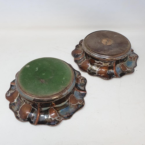 266 - A pair of Old Sheffield silver plate bottle coasters, 19 cm wide