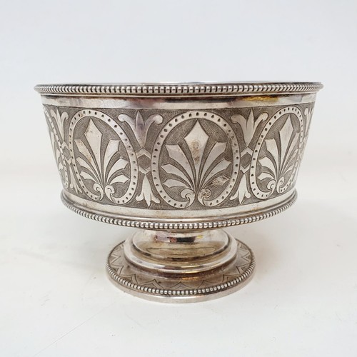 304 - A Victorian silver pedestal sugar bowl, engraved and dated 1873, Sheffield 1870, 4.7 ozt