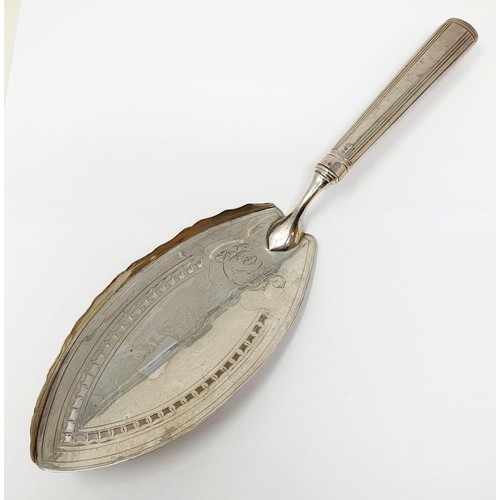 307 - A George III silver fish slice, initialled, London 1797