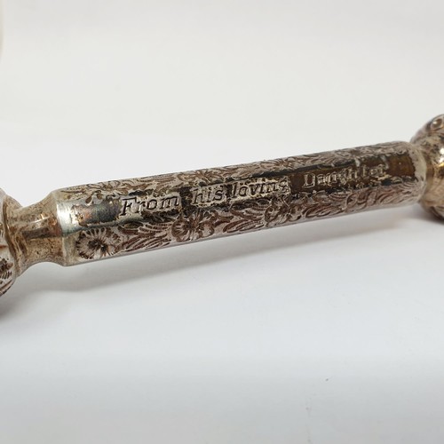 329 - A George V silver torah pointer, London 1911, 32 cm long