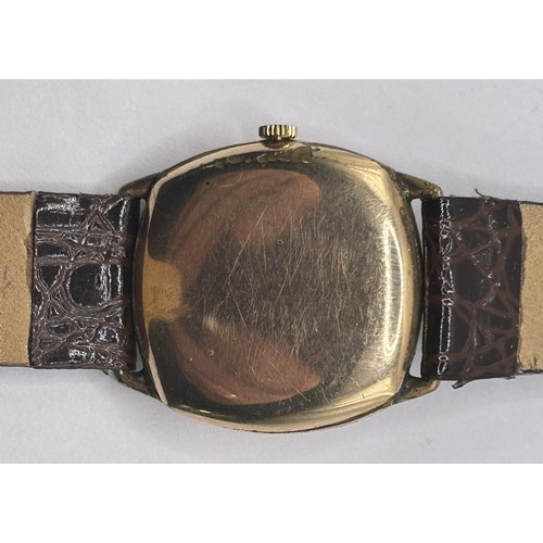 243 - A gentleman's 9ct gold wristwatch, with Arabic numerals and a subsidiary seconds dial, makers mark r... 