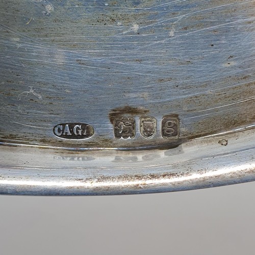 354 - A silver oval stand, a pair of sugar nips and spoons, various dates and marks, 11.6 ozt