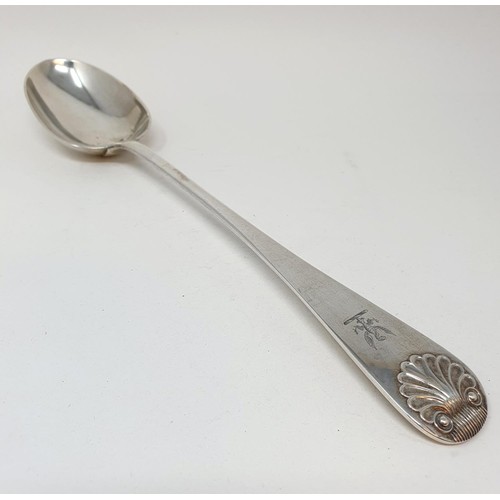 290 - An Edward VII silver Old English and shell pattern basting spoon, London 1906, 4.9 ozt