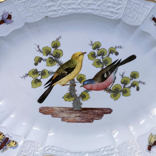 500 - An extensive Meissen Augustus Rex Ornithological dinner service, decorated exotic birds, insects and... 