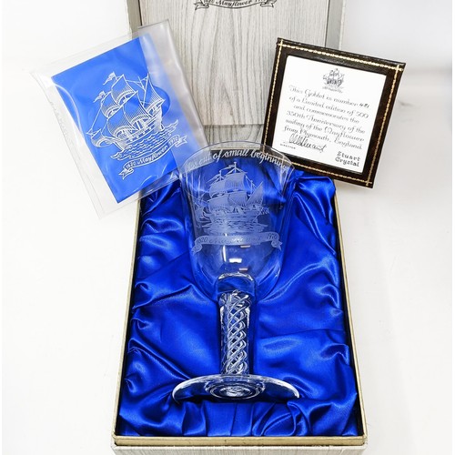 511 - A Stuart Crystal limited edition goblet, commemorating The Queen Mother's 80th Birthday, cased, and ... 