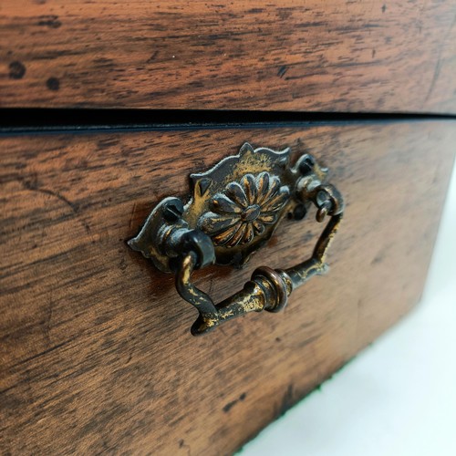 534 - A 19th century walnut writing slope, 41 cm, and an oak desk stand, 29 cm wide