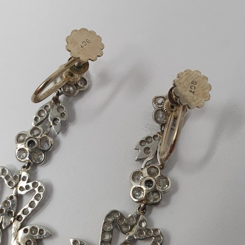 198 - ***Withdrawn*** A pair of late 19th/early 20th century diamond chandelier earrings, in a Hancocks & ... 