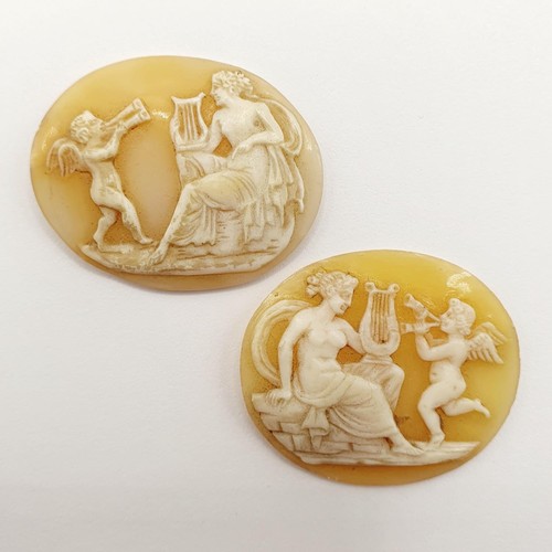 161 - A cameo, decorated classical scene, 24 x 30 mm, and another (2)

Provenance: From a local deceased e... 