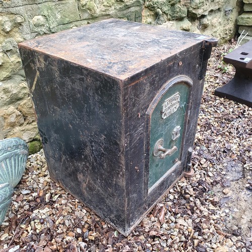 947 - A early 20th century sand filled safe, by S F Turner, Wellington Works Dudley, 41 cm wide, with a ke... 