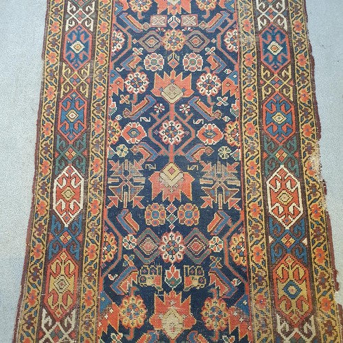 944 - A Persian blue ground runner, 500 cm x 79cm