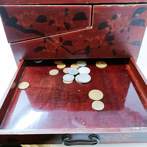 501 - A late 19th/early 20th century Japanese lacquered writing box, 40 cm wide