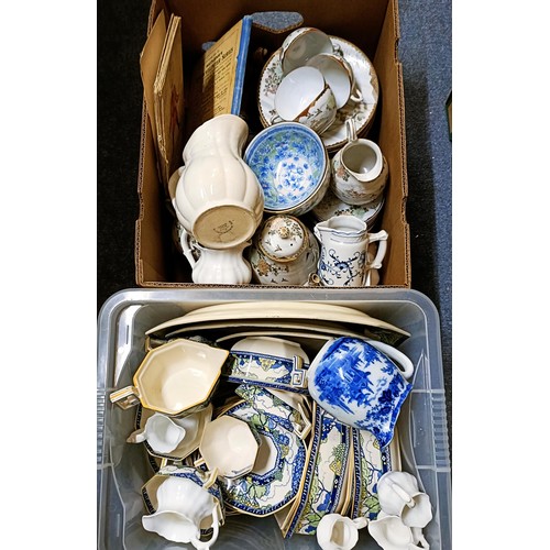 583 - A Japanese egg shell tea set, and assorted other ceramics (2 boxes)