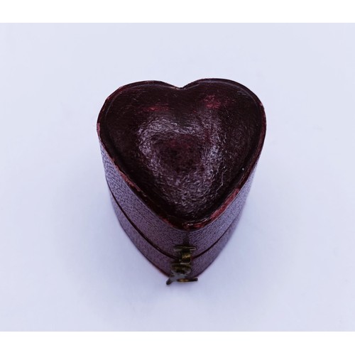 145A - A yellow coloured metal, amethyst ring, lacking some stones, ring size I, in a vintage heart shaped ... 