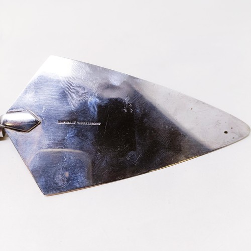 420 - A sterling silver commemorative trowel with an ebonised handle