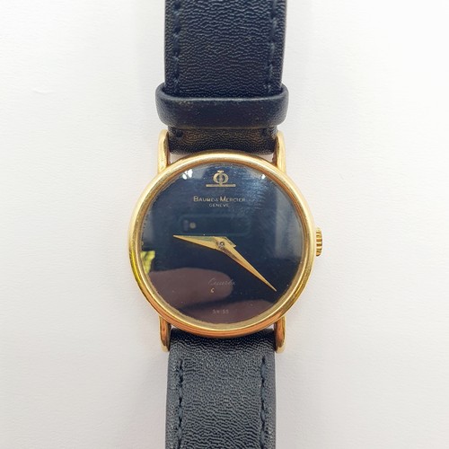 225 - A ladies 9ct gold Baume & Mercier wristwatch, with a leather strap, two open face pocket watches, an... 