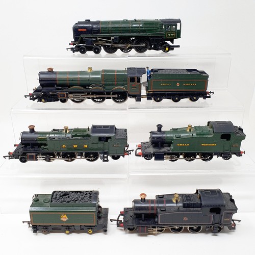 6 - A Hornby OO gauge 4-6-0 locomotive and tender, another, and three locomotives (7)