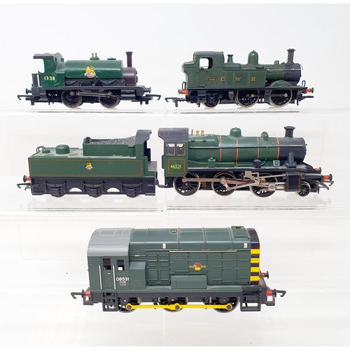 13 - A Hornby OO gauge 0-6-0 locomotive, No R2157B, a Hornby OO gauge  0-4-0 locomotive, No R2597, a Horn... 