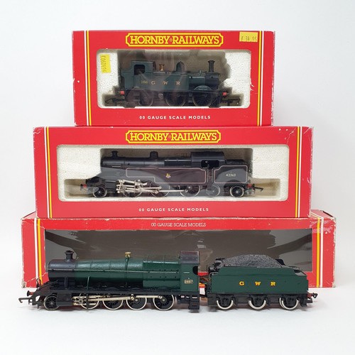 14 - A Hornby OO gauge 0-4-2 locomotive, No R165, a Hornby OO gauge 2-6-4 locomotive, No R239, and a Horn... 