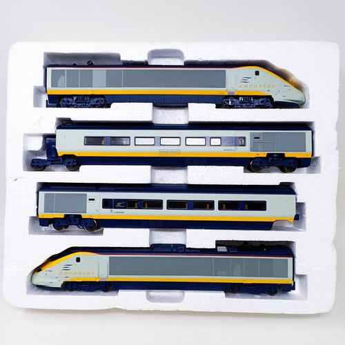 37 - A Hornby OO gauge four train set, Eurostar, unboxed but in styrofoam case Provenance: Deceased singl... 