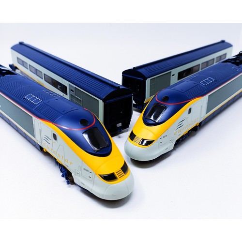 37 - A Hornby OO gauge four train set, Eurostar, unboxed but in styrofoam case Provenance: Deceased singl... 