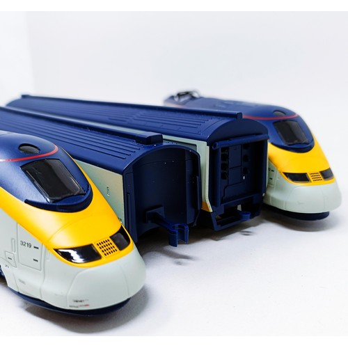 37 - A Hornby OO gauge four train set, Eurostar, unboxed but in styrofoam case Provenance: Deceased singl... 