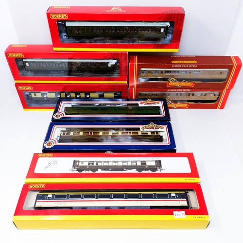 48 - A Bachmann OO gauge carriage, No 34-500, 34-100, a Hornby carriage No R4302A, R4318B, R478, R479, R4... 