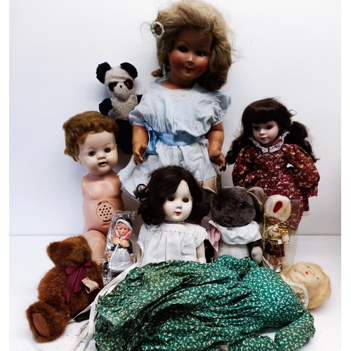 85 - Assorted 20th century dolls, and teddy bears (2 boxes)