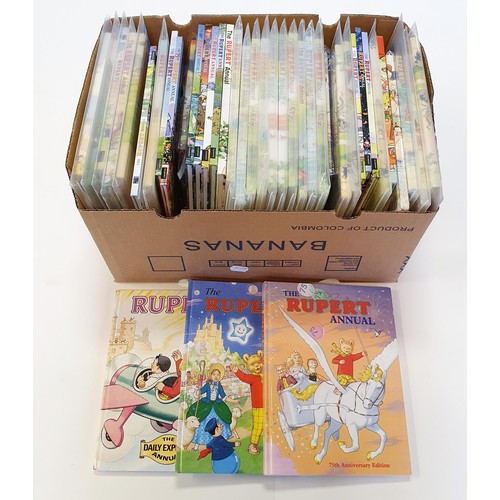 82 - Assorted Rupert annuals from the 1980s-2000s (2 boxes)