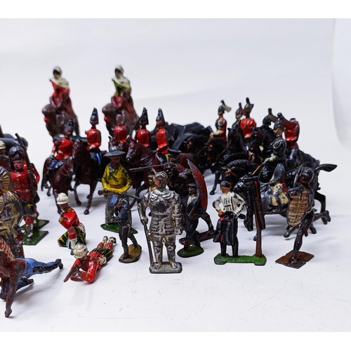 10 - Assorted Britains painted lead soldiers (box)