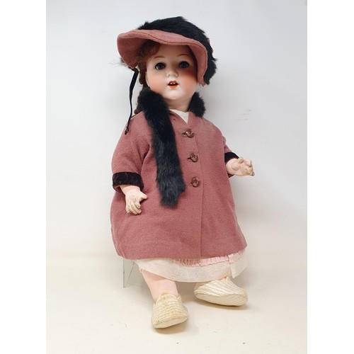 75 - An Armand Marseille, German bisque headed doll, 995.A.9.M, another doll, and a small assortment of d... 