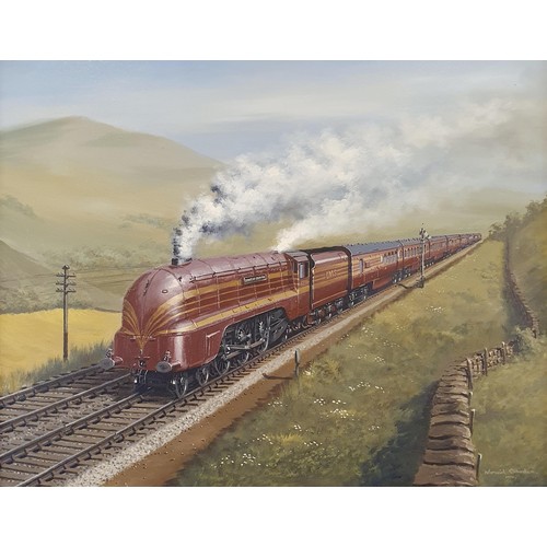 93 - Warwick Richardson, study of a locomotive, oil on canvas, signed and dated 1990, 60 x 74 cm