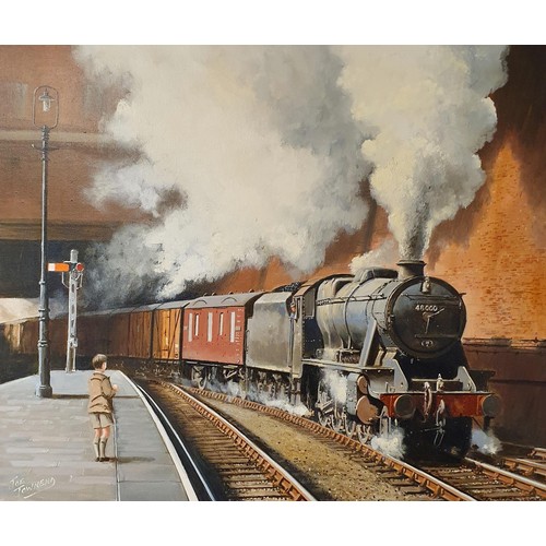 101 - Joe Townend, study of a locomotive, oil on canvas, signed, 49 x 60 cm