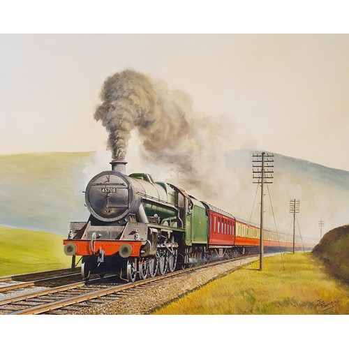 102 - Joe Townend, study of a locomotive, oil on canvas, signed, 60 x 75 cm