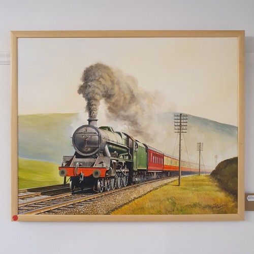 102 - Joe Townend, study of a locomotive, oil on canvas, signed, 60 x 75 cm