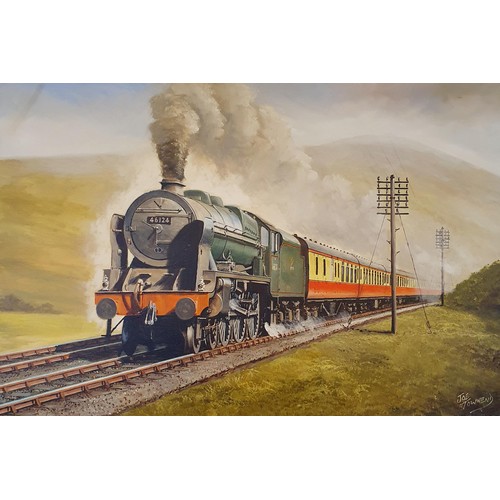 103 - Joe Townend, study of a locomotive, oil on canvas, signed, 50 x 75 cm