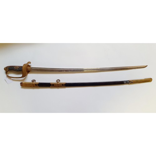 191 - A Russo-Japanese sword, with a scabbard, 84 cm long