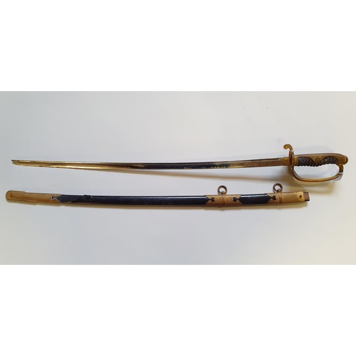 191 - A Russo-Japanese sword, with a scabbard, 84 cm long