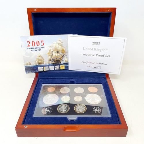 222 - A Royal Mint Executive Proof collection, 2007, and another 2005, both cased (2)