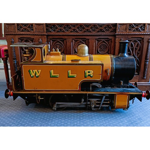 88 - A 7 inch gauge 0-4-0 scratch built live steam locomotive, in mustard livery, Welshpool and Llanfair ... 