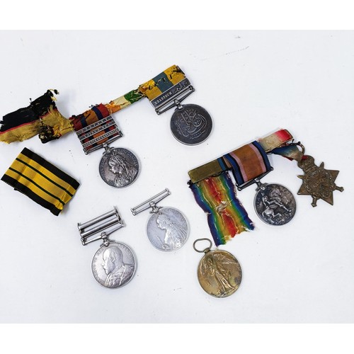 159 - A group of seven medals, with four medals awarded to 4745 Pte G Brown, 2nd Rifle Brigade, comprising... 