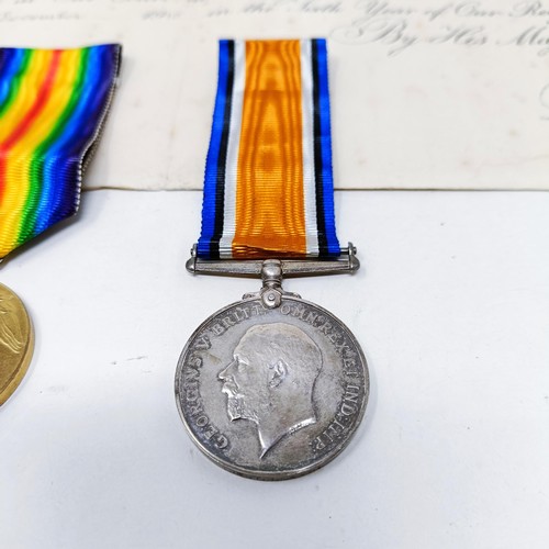 144 - A British War Medal and Victory Medal pair, awarded to Lieutenant Herbert Leach, with his Commission... 