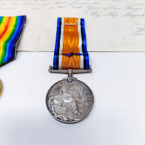 144 - A British War Medal and Victory Medal pair, awarded to Lieutenant Herbert Leach, with his Commission... 