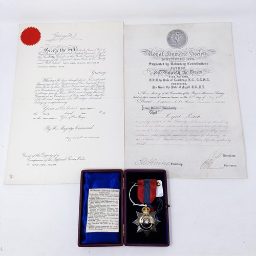 143 - A GVR Imperial Service Order, awarded to Cyril Leach, Director of Secondary Schools, Malta, boxed, w... 