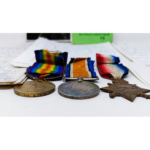 151 - A WWI trio, with 1914-15 Star, awarded to 1751 Pte S Duffield, Notts & Derby Reg, with various handw... 