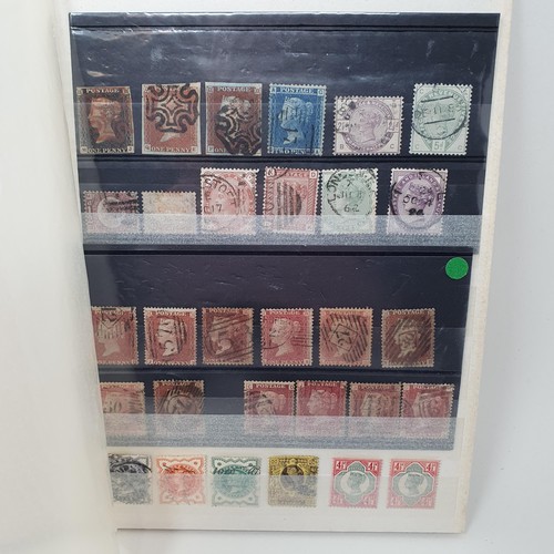 278 - A small stock book of GB stamps, QV onwards, including a penny black, with a red Maltese cancellatio... 