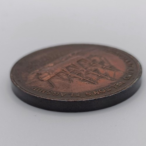 223 - A Nelson commemorative copper medallion, struck from HMS Foudroyant, which was wrecked on Blackpool ... 