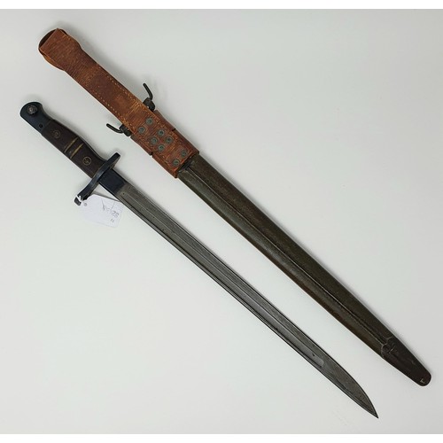 188 - A US Remington bayonet, dated 1917, with scabbard and leather hanger