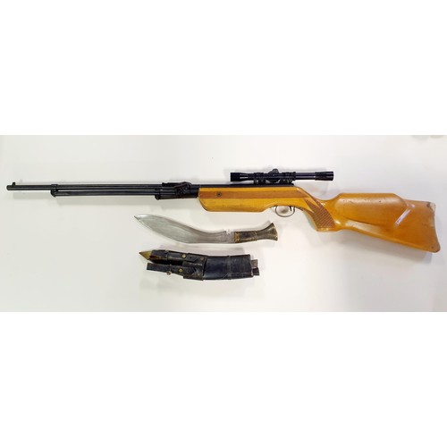 195 - A .22 air rifle, and a kukri (2)