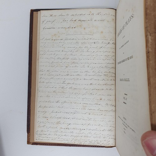 196 - A handwritten account, of the Battle of Waterloo, on the frontispiece of Baillie (Joanna), A Series ... 